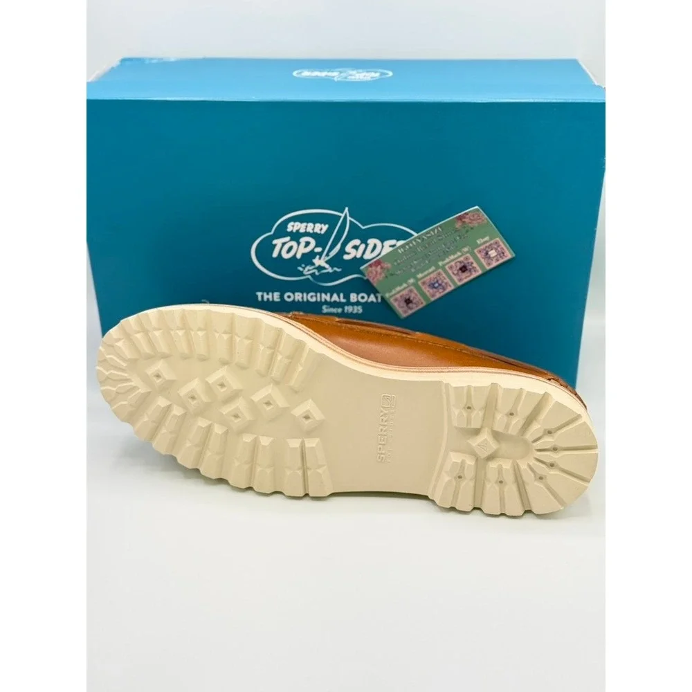 Sperry A/O 3-Eye Lug Tan Bronzer Leather Boat Shoe Men's NIB‎